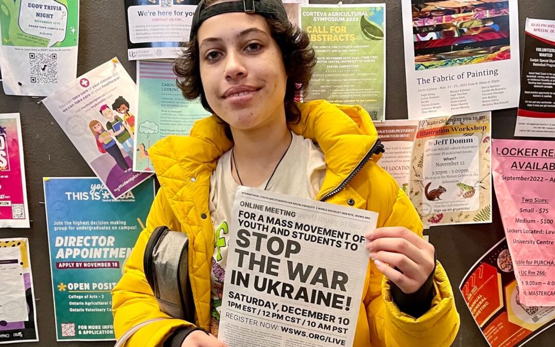 Kampanye unjuk rasa 10 Desember untuk membangun gerakan anti-perang internasional menjangkau pelajar di seluruh Kanada